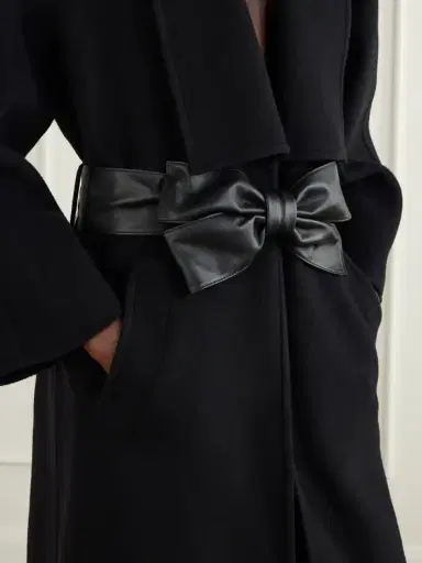 Valentino Garavani Belted Leather-trimmed Wool And Cashmere-blend Coat | Thumbnail 4 Valentino Garavani Belted Leather-trimmed Wool And Cashmere-blend Coat | Thumbnail 4
