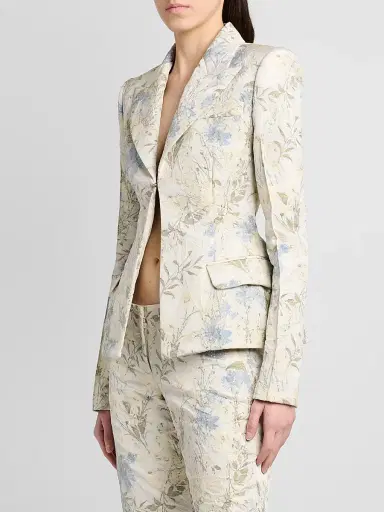 Alexander McQueen Women's Floral Jacquard Single-Breasted Jacket | Thumbnail 4 Alexander McQueen Women's Floral Jacquard Single-Breasted Jacket | Thumbnail 4