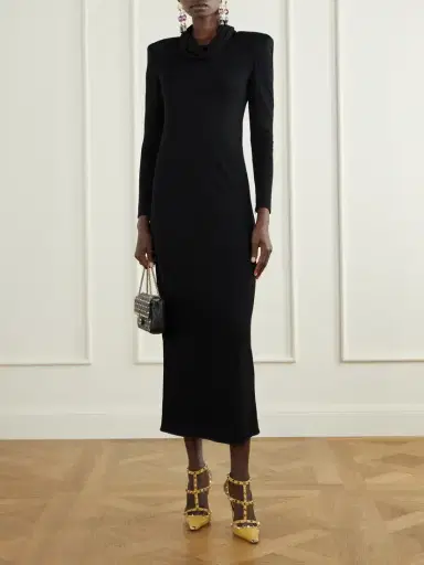 Valentino Garavani Gathered Crepe Midi Dress | Thumbnail 2 Valentino Garavani Gathered Crepe Midi Dress | Thumbnail 2