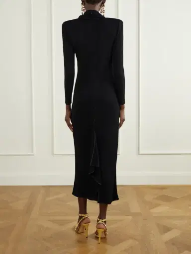 Valentino Garavani Gathered Crepe Midi Dress | Thumbnail 3 Valentino Garavani Gathered Crepe Midi Dress | Thumbnail 3