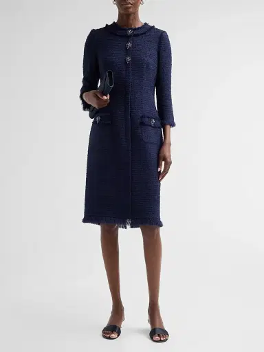 Teri Jon by Rickie Freeman Women's Embellished Tweed Fitted Sheath Dress | Thumbnail 2 Teri Jon by Rickie Freeman Women's Embellished Tweed Fitted Sheath Dress | Thumbnail 2