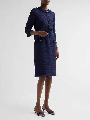 Teri Jon by Rickie Freeman Women's Embellished Tweed Fitted Sheath Dress | Thumbnail 4 Teri Jon by Rickie Freeman Women's Embellished Tweed Fitted Sheath Dress | Thumbnail 4