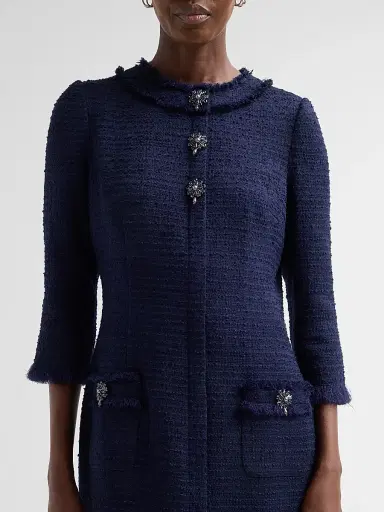 Teri Jon by Rickie Freeman Women's Embellished Tweed Fitted Sheath Dress | Thumbnail 5 Teri Jon by Rickie Freeman Women's Embellished Tweed Fitted Sheath Dress | Thumbnail 5
