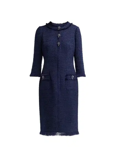 Teri Jon by Rickie Freeman Women's Embellished Tweed Fitted Sheath Dress | Thumbnail 1 Teri Jon by Rickie Freeman Women's Embellished Tweed Fitted Sheath Dress | Thumbnail 1