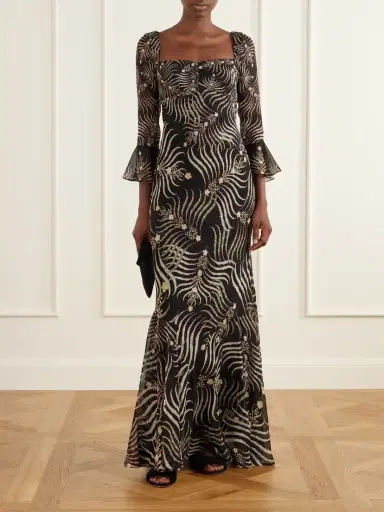 Saloni Willa Printed Silk-chiffon Gown | Thumbnail 2 Saloni Willa Printed Silk-chiffon Gown | Thumbnail 2