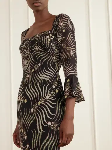 Saloni Willa Printed Silk-chiffon Gown | Thumbnail 4 Saloni Willa Printed Silk-chiffon Gown | Thumbnail 4