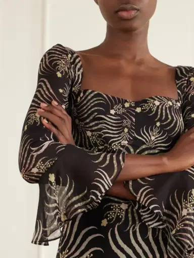 Saloni Willa Printed Silk-chiffon Gown | Thumbnail 5 Saloni Willa Printed Silk-chiffon Gown | Thumbnail 5