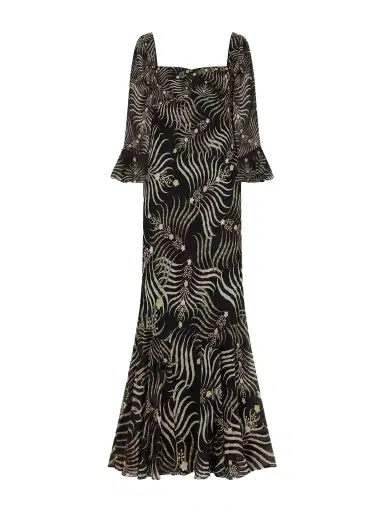 Saloni Willa Printed Silk-chiffon Gown | Thumbnail 1 Saloni Willa Printed Silk-chiffon Gown | Thumbnail 1