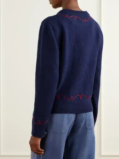 BODE Cowboy Embroidered Appliquéd Alpaca And Merino Wool-blend Sweater | Thumbnail 4 BODE Cowboy Embroidered Appliquéd Alpaca And Merino Wool-blend Sweater | Thumbnail 4