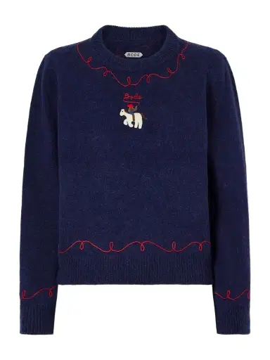 BODE Cowboy Embroidered Appliquéd Alpaca And Merino Wool-blend Sweater | Thumbnail 1 BODE Cowboy Embroidered Appliquéd Alpaca And Merino Wool-blend Sweater | Thumbnail 1