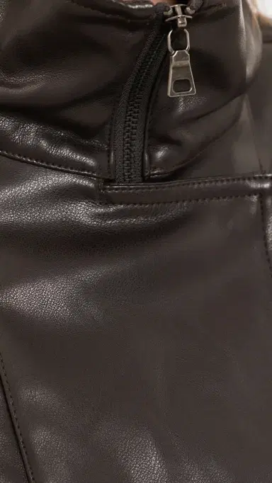 ENZA COSTA Oversized Faux Leather Bomber Jacket | Thumbnail 6 ENZA COSTA Oversized Faux Leather Bomber Jacket | Thumbnail 6