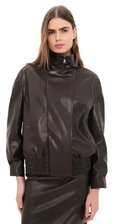 ENZA COSTA Oversized Faux Leather Bomber Jacket | Thumbnail 1 ENZA COSTA Oversized Faux Leather Bomber Jacket | Thumbnail 1