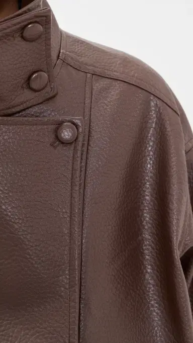 Bailey Rose Funnel Faux Leather Jacket | Thumbnail 6 Bailey Rose Funnel Faux Leather Jacket | Thumbnail 6