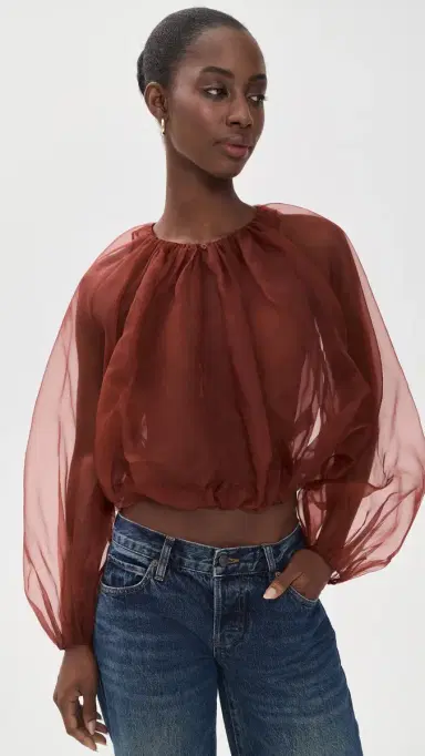 Frame The Sheer Balloon Blouse | Thumbnail 2 Frame The Sheer Balloon Blouse | Thumbnail 2
