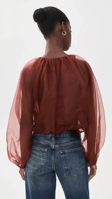 Frame The Sheer Balloon Blouse | Thumbnail 3 Frame The Sheer Balloon Blouse | Thumbnail 3
