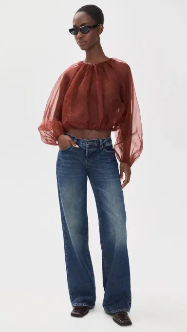 Frame The Sheer Balloon Blouse | Thumbnail 5 Frame The Sheer Balloon Blouse | Thumbnail 5