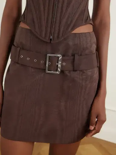 Wiederhoeft Belted Twill Mini Skirt | Thumbnail 5 Wiederhoeft Belted Twill Mini Skirt | Thumbnail 5
