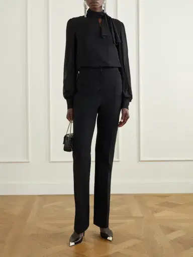 Valentino Garavani Bow-detailed Silk-georgette Blouse | Thumbnail 2 Valentino Garavani Bow-detailed Silk-georgette Blouse | Thumbnail 2