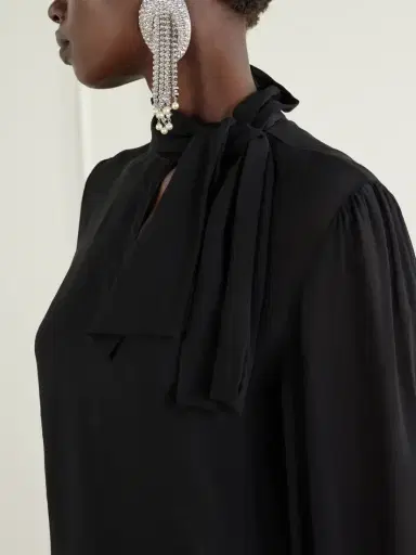Valentino Garavani Bow-detailed Silk-georgette Blouse | Thumbnail 5 Valentino Garavani Bow-detailed Silk-georgette Blouse | Thumbnail 5