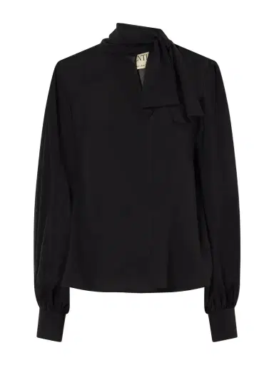 Valentino Garavani Bow-detailed Silk-georgette Blouse | Thumbnail 1 Valentino Garavani Bow-detailed Silk-georgette Blouse | Thumbnail 1