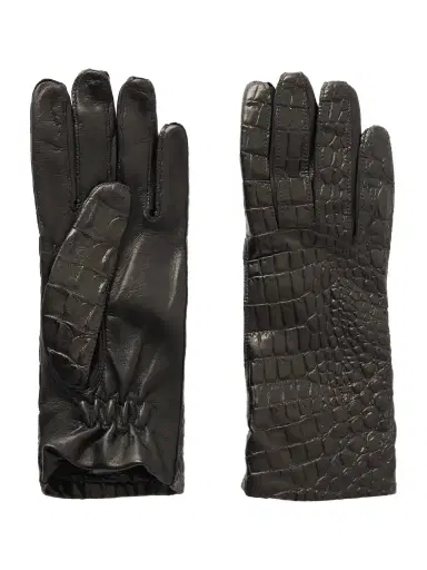 TOTEME Croc-effect Leather Gloves | Thumbnail 1 TOTEME Croc-effect Leather Gloves | Thumbnail 1