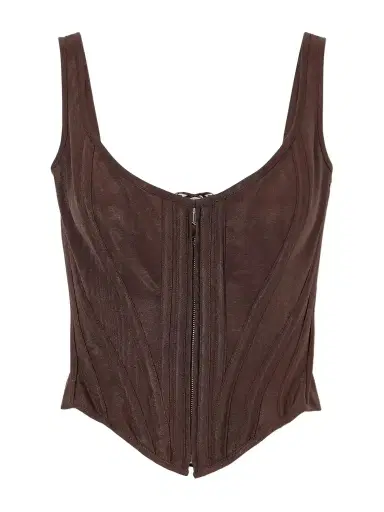Wiederhoeft Venus Corset Paneled Twill Top | Thumbnail 1 Wiederhoeft Venus Corset Paneled Twill Top | Thumbnail 1
