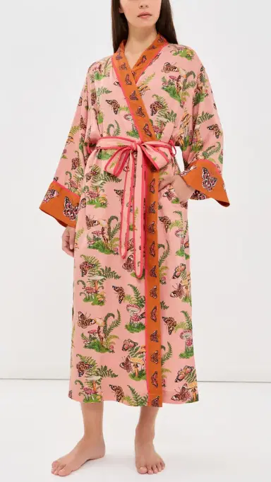 Printfresh Butterfly Forager Eco Satin Robe | Thumbnail 2 Printfresh Butterfly Forager Eco Satin Robe | Thumbnail 2