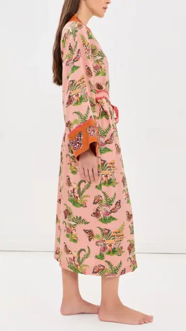 Printfresh Butterfly Forager Eco Satin Robe | Thumbnail 4 Printfresh Butterfly Forager Eco Satin Robe | Thumbnail 4