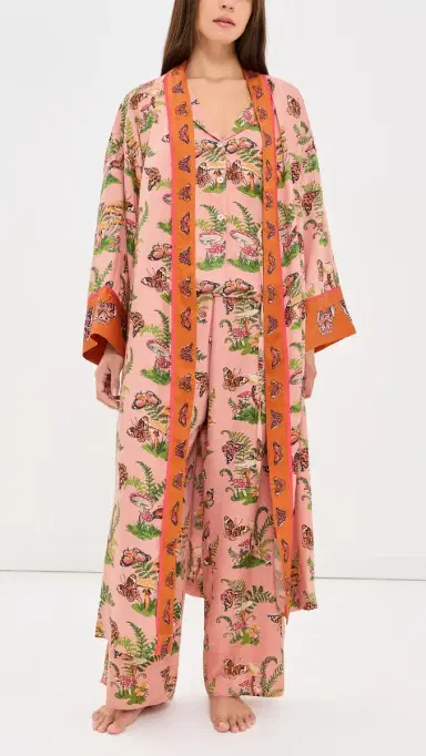 Printfresh Butterfly Forager Eco Satin Robe | Thumbnail 5 Printfresh Butterfly Forager Eco Satin Robe | Thumbnail 5