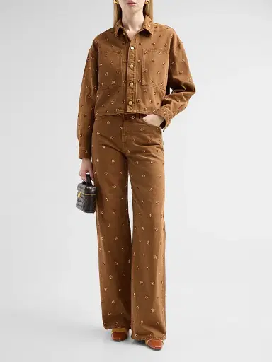 Ulla Johnson Women's The Bobbi Embellished Denim Jacket | Thumbnail 2 Ulla Johnson Women's The Bobbi Embellished Denim Jacket | Thumbnail 2