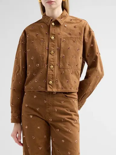 Ulla Johnson Women's The Bobbi Embellished Denim Jacket | Thumbnail 4 Ulla Johnson Women's The Bobbi Embellished Denim Jacket | Thumbnail 4