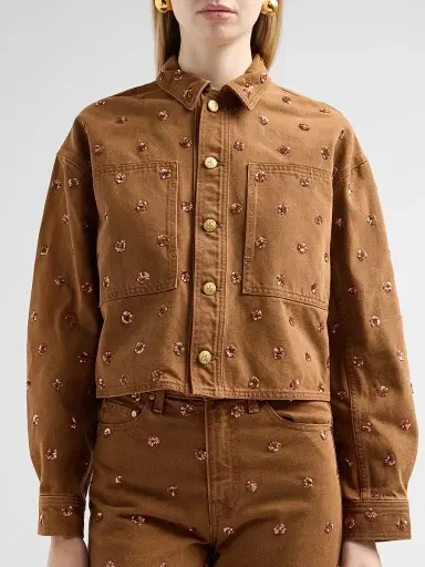 Ulla Johnson Women's The Bobbi Embellished Denim Jacket | Thumbnail 5 Ulla Johnson Women's The Bobbi Embellished Denim Jacket | Thumbnail 5