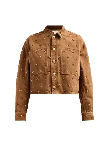 Ulla Johnson Women's The Bobbi Embellished Denim Jacket | Thumbnail 1 Ulla Johnson Women's The Bobbi Embellished Denim Jacket | Thumbnail 1