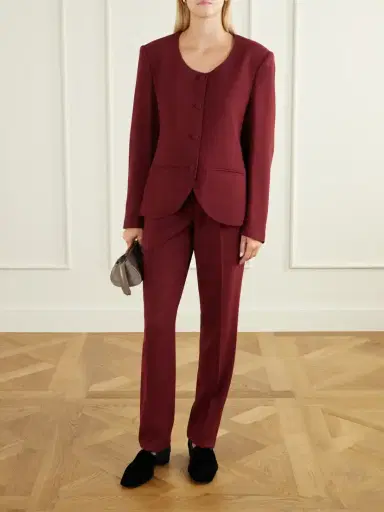 Giuliva Heritage The Other Smoking Pleated Wool-blend Crepe Straight-leg Pants | Thumbnail 2 Giuliva Heritage The Other Smoking Pleated Wool-blend Crepe Straight-leg Pants | Thumbnail 2