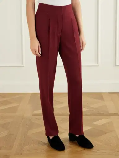 Giuliva Heritage The Other Smoking Pleated Wool-blend Crepe Straight-leg Pants | Thumbnail 3 Giuliva Heritage The Other Smoking Pleated Wool-blend Crepe Straight-leg Pants | Thumbnail 3