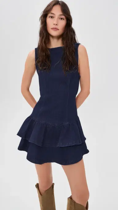 Free People Slow Burn Denim Mini Dress | Thumbnail 2 Free People Slow Burn Denim Mini Dress | Thumbnail 2