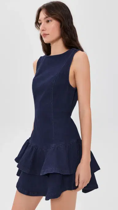 Free People Slow Burn Denim Mini Dress | Thumbnail 4 Free People Slow Burn Denim Mini Dress | Thumbnail 4