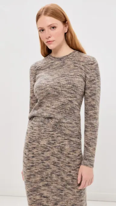 Co Long Sleeve Ruched Knit Top | Thumbnail 2 Co Long Sleeve Ruched Knit Top | Thumbnail 2