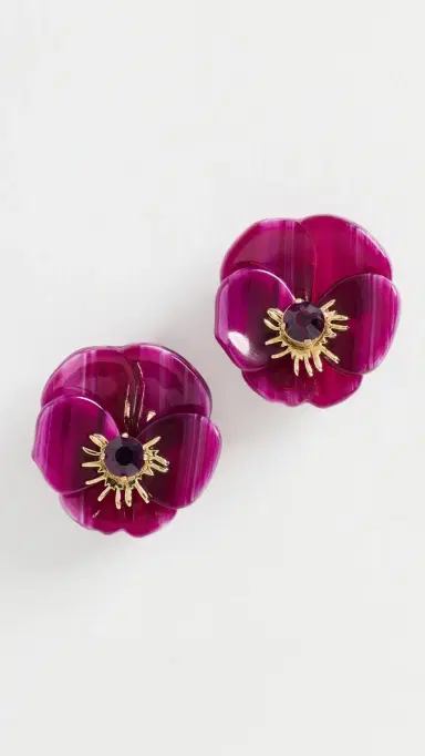 Lele Sadoughi Pansy Button Earrings | Thumbnail 2 Lele Sadoughi Pansy Button Earrings | Thumbnail 2