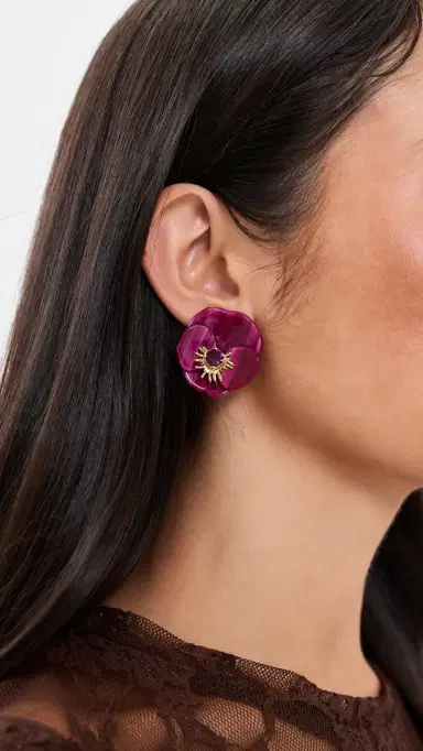 Lele Sadoughi Pansy Button Earrings | Thumbnail 3 Lele Sadoughi Pansy Button Earrings | Thumbnail 3
