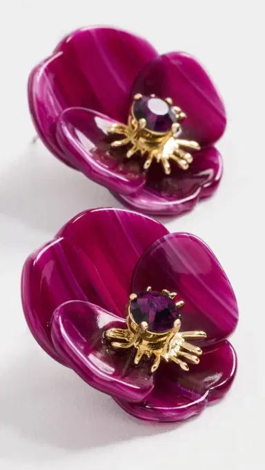 Lele Sadoughi Pansy Button Earrings | Thumbnail 4 Lele Sadoughi Pansy Button Earrings | Thumbnail 4