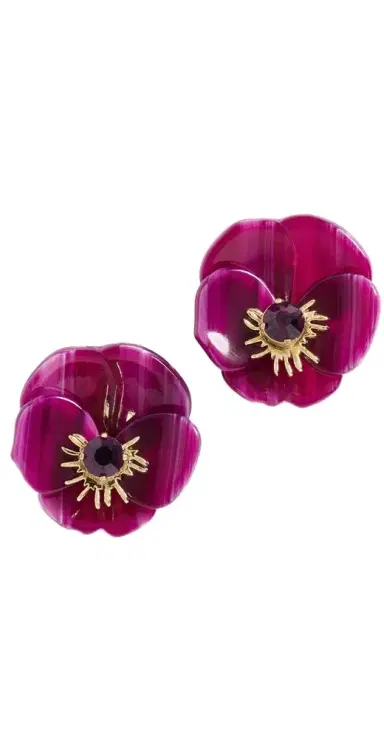 Lele Sadoughi Pansy Button Earrings | Thumbnail 1 Lele Sadoughi Pansy Button Earrings | Thumbnail 1