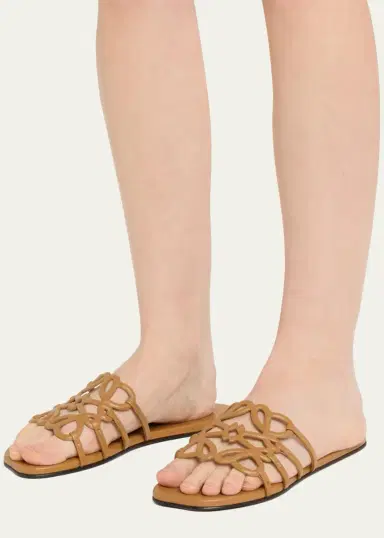 Loewe Petal Leather Anagram Slide Sandals | Thumbnail 6 Loewe Petal Leather Anagram Slide Sandals | Thumbnail 6