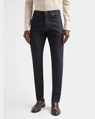 Isaia Men's Light Denim Slim Jeans | Thumbnail 4 Isaia Men's Light Denim Slim Jeans | Thumbnail 4