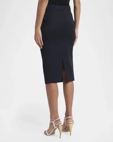 Alexander McQueen Front-Pocket Grain De Poudre Pencil Skirt | Thumbnail 3 Alexander McQueen Front-Pocket Grain De Poudre Pencil Skirt | Thumbnail 3