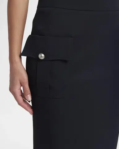 Alexander McQueen Front-Pocket Grain De Poudre Pencil Skirt | Thumbnail 5 Alexander McQueen Front-Pocket Grain De Poudre Pencil Skirt | Thumbnail 5