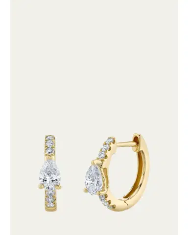 Anita Ko 18K Gold Pear Diamond Huggie Earrings | Thumbnail 2 Anita Ko 18K Gold Pear Diamond Huggie Earrings | Thumbnail 2