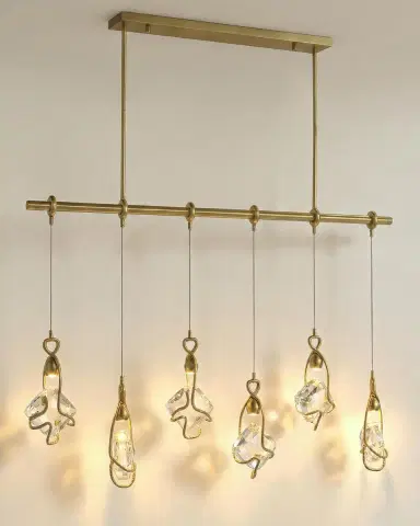 John-Richard Collection Mirelle 84" 6-Light Horizontal Chandelier | Thumbnail 1 John-Richard Collection Mirelle 84" 6-Light Horizontal Chandelier | Thumbnail 1