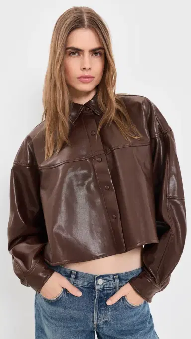 AGOLDE Agnes Faux Leather Shirt | Thumbnail 2 AGOLDE Agnes Faux Leather Shirt | Thumbnail 2