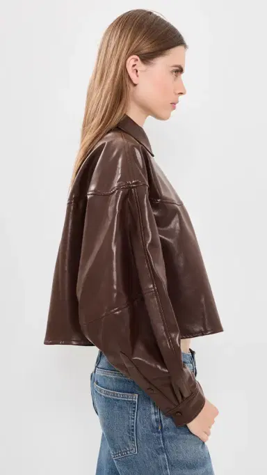 AGOLDE Agnes Faux Leather Shirt | Thumbnail 4 AGOLDE Agnes Faux Leather Shirt | Thumbnail 4